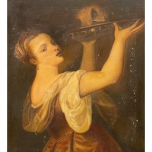 Judith And Holofernes By Eugenio Oil On Canvas 19th Century