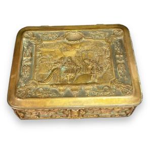 19th Century Bronze Box Court Scene By Rouzaud Paris