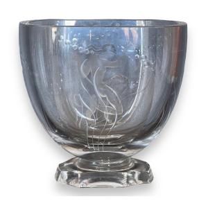 Swedish Art Deco Mermaid Vase By Lars Kjellander For Orrefors.