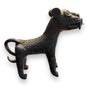 Benin Bronze Leopard Statue