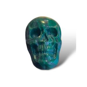 Vanity Cabochon Skull In Malachite