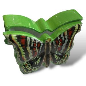 Polychrome Porcelain Box Butterfly Fabienne Jouvin For Maison Tozai