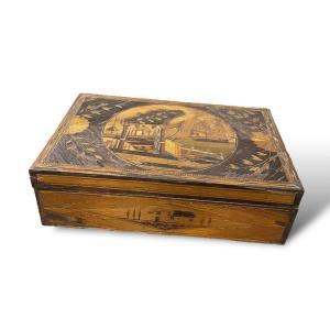 19th Century Straw Marquetry Box