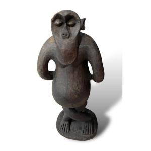 African Dancing Monkey Statuette Bulu Gabon