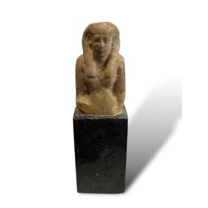 Bust Of Isis In Light Green Earthenware, Late Egyptian Period