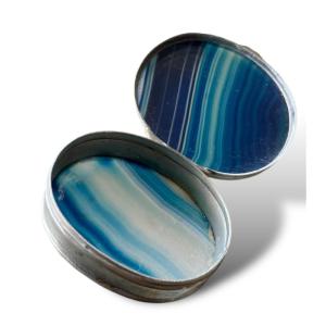 Blue Agate Pill Box