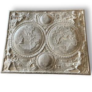 World Map Continents Zodiac Bas Relief