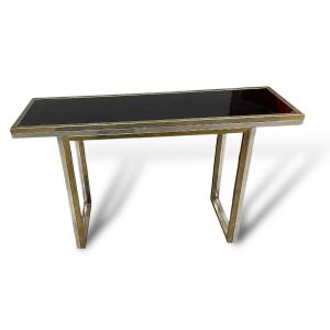 Console En Verre Et Acier Chromé Romeo Rega