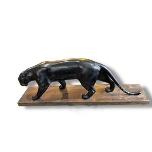 Large Black Panther Sculpture