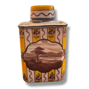 Chantilly Enameled Porcelain Bottle Lake Landscape