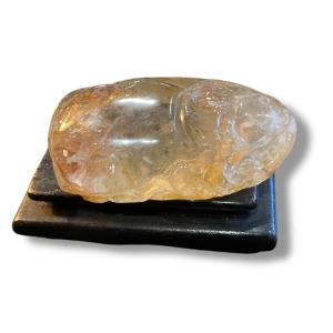 China Rock Crystal Carp Sculpture 