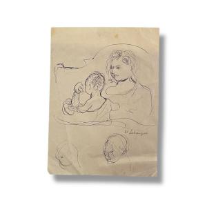 Henri Lebasque Study Drawing For Maternity