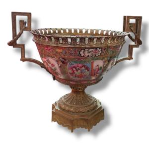 Important Canton Cup 19th Century Bronze Mount