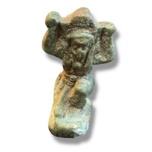Egyptian Shou Amulet In Faience