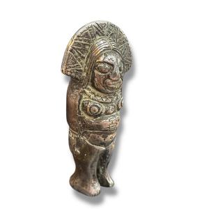 Peruvian Silver-plated Bronze Artifact