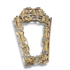 Chinese Frame In Gilded Wood, 19th Century