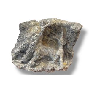 Stone Bas Relief Of The Deer Hunt