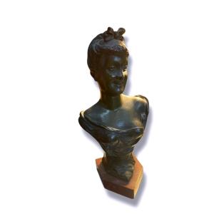 Female Bust In Bronze By Corbié, 1900s