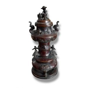 Japan Bronze Incense Burner Meiji Period