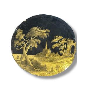 Fixed Under Glass 19th Century Animated Scene