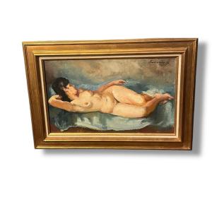 Reclining Nude Woman By Charles Picard Ledoux 