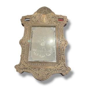 Return From Egypt Mirror Frame In Bronze And Grand Tour Stones 