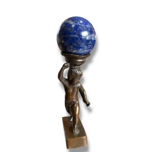 Putti In Bronze And Lapis Lazuli, 19th Century