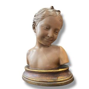 Terracotta Bust Of The Laughing Woman After Pigalle