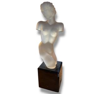 Art Deco Woman Crystal Sculpture Curt Schlevogt