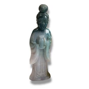 Chinese Deity With Jadeite Vase