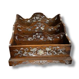 Indochina Mother-of-pearl Letter Holder With Elephants And Bats