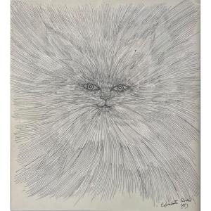 Cat Ink On Paper Enrico Colombotto Rosso