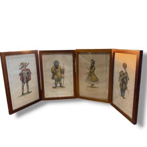 Set Of Four 19th-century Ethnographic Engravings