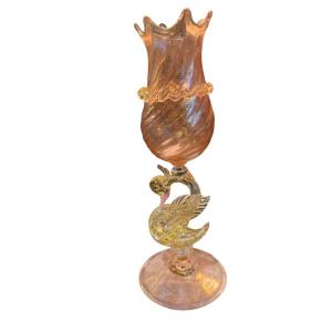 Antique Murano Colored Swan Vase, 19th Century