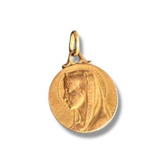 Gold Medal With Profile Of The Virgin Mary