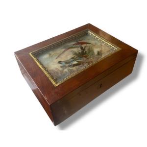 19th Century Bird And Feather Box