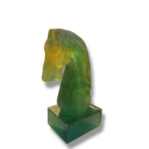Daum Horse Head In Coloured Crystal