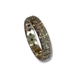 American Wedding Band, Diamonds, White Gold