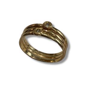 Gold Ring With Two Diamonds