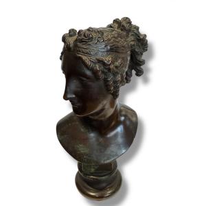 Barbedienne Fondeur Bronze Bust Of Diana