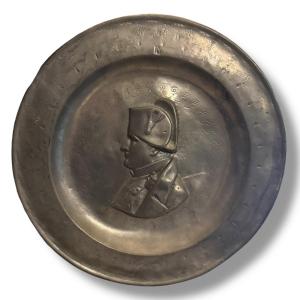 Important Pewter Dish Napoleon Bonaparte
