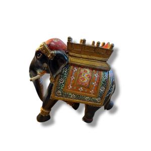 India Painted Wooden Elephant