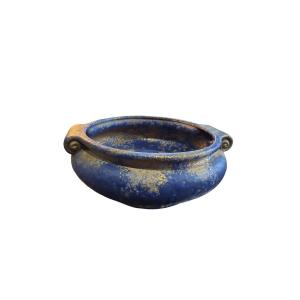 Art Deco Blue And Gold Terracotta Bowl