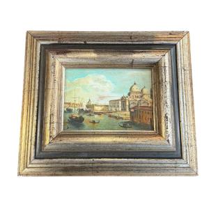 View Of Venice, Oil On Panel, Signed Bianco
