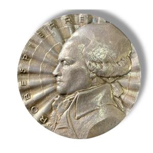 Robespierre Large Commemorative Medal In Solid Silver