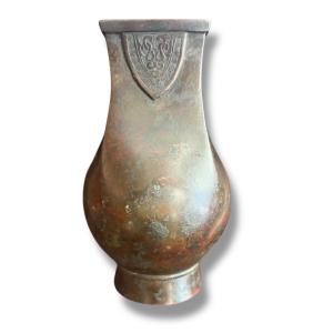 Important Fang Hu Bronze Vase In Han Or Tang Style