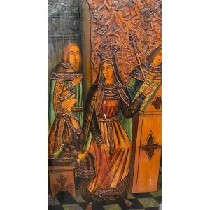 Huge Painting, Castilian School, The Royal Court