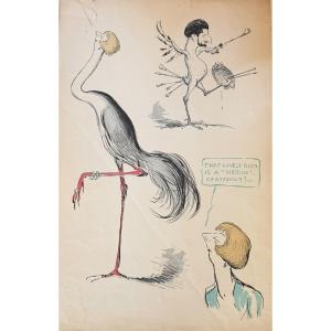 Georges Goursat Dit Sem Lovely Bird Lithograph