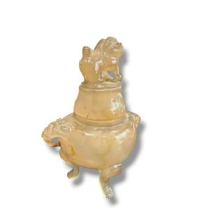 China Agate Chalcedony Incense Burner