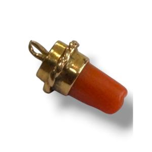 Coral And Gold Pendant